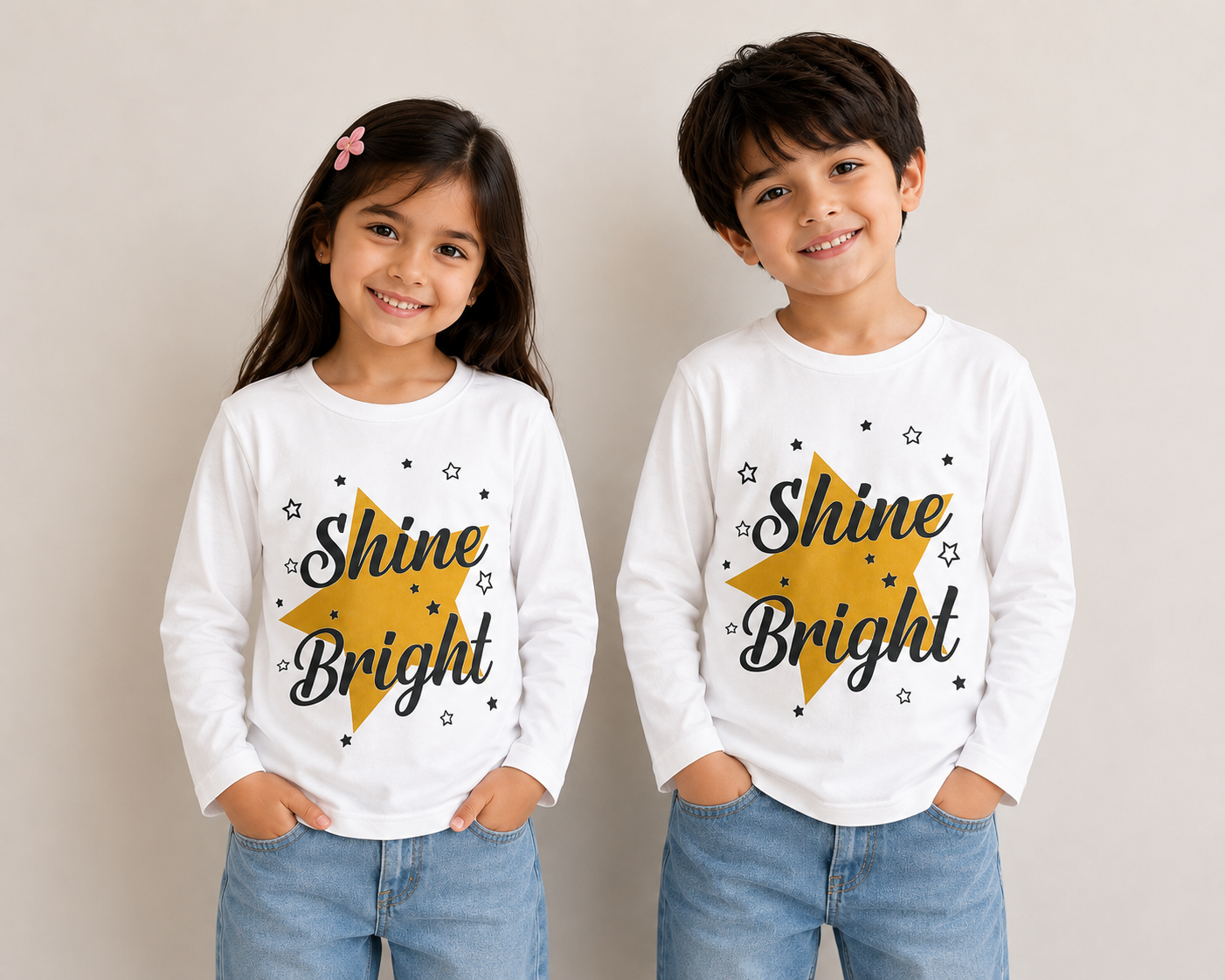 Shine Bright Kids’ Long-Sleeve Shirt- Golden
