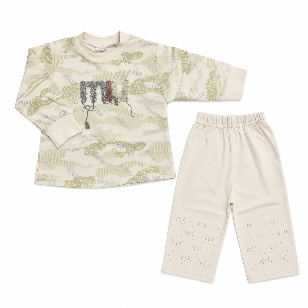 Kids Miu Printed 2-Piece Set.