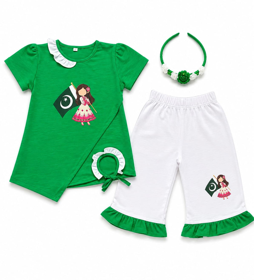 Little Patriot Girls Set-Green