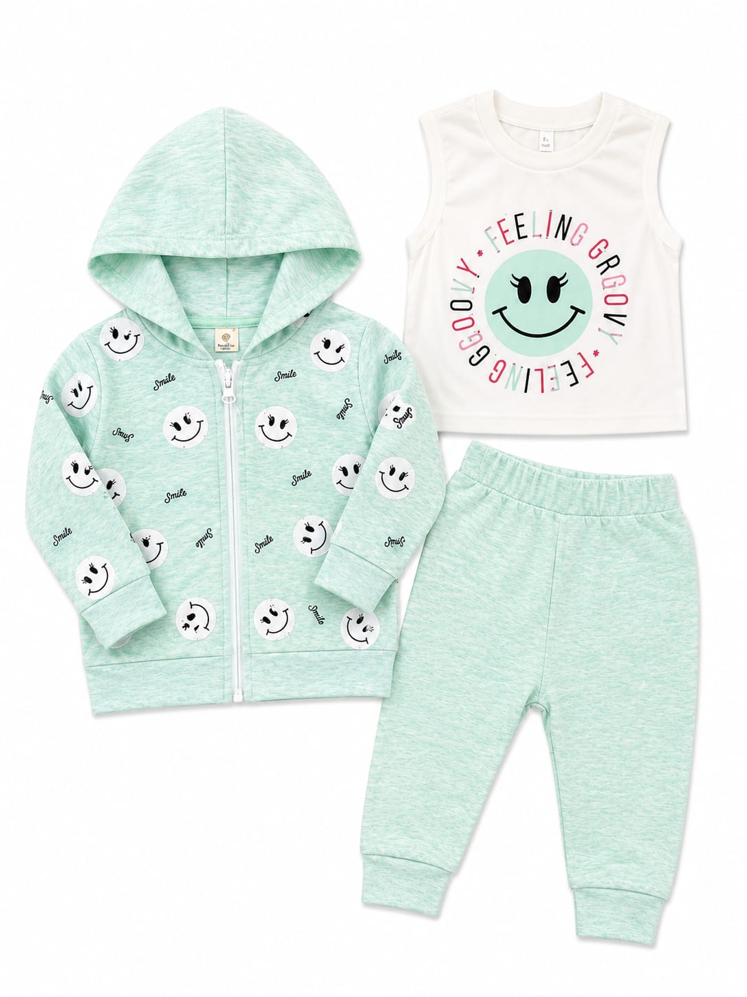 Toddler Smiley 3-Piece Zipper Set