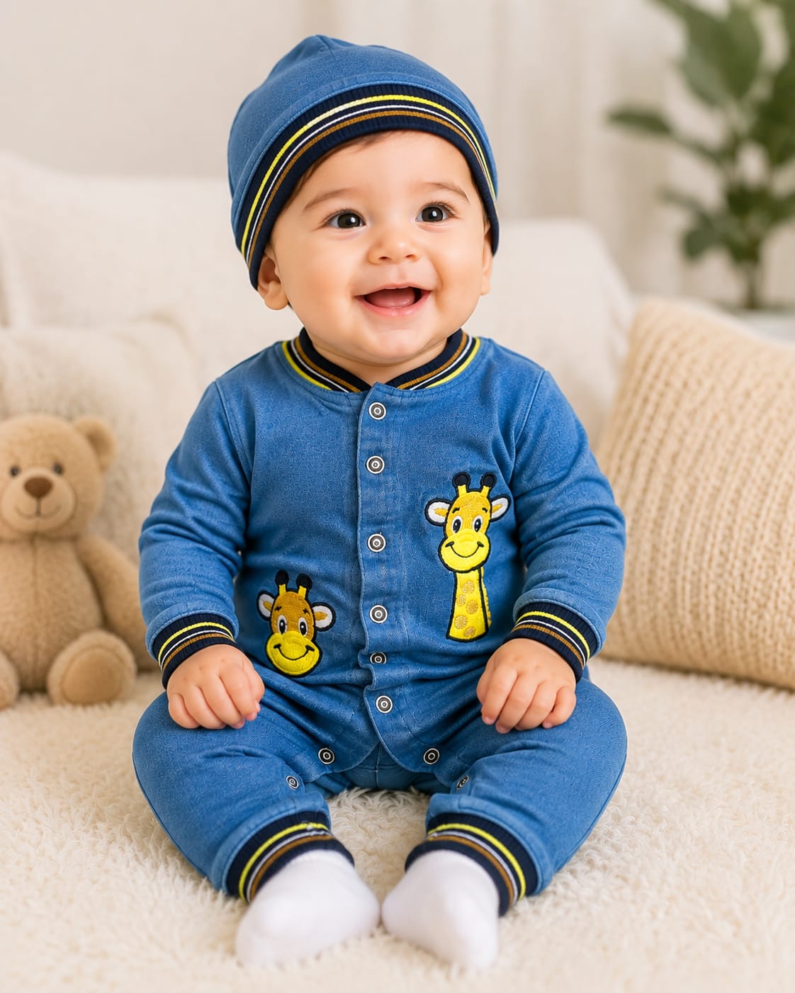 Giraffe Romper with Cap