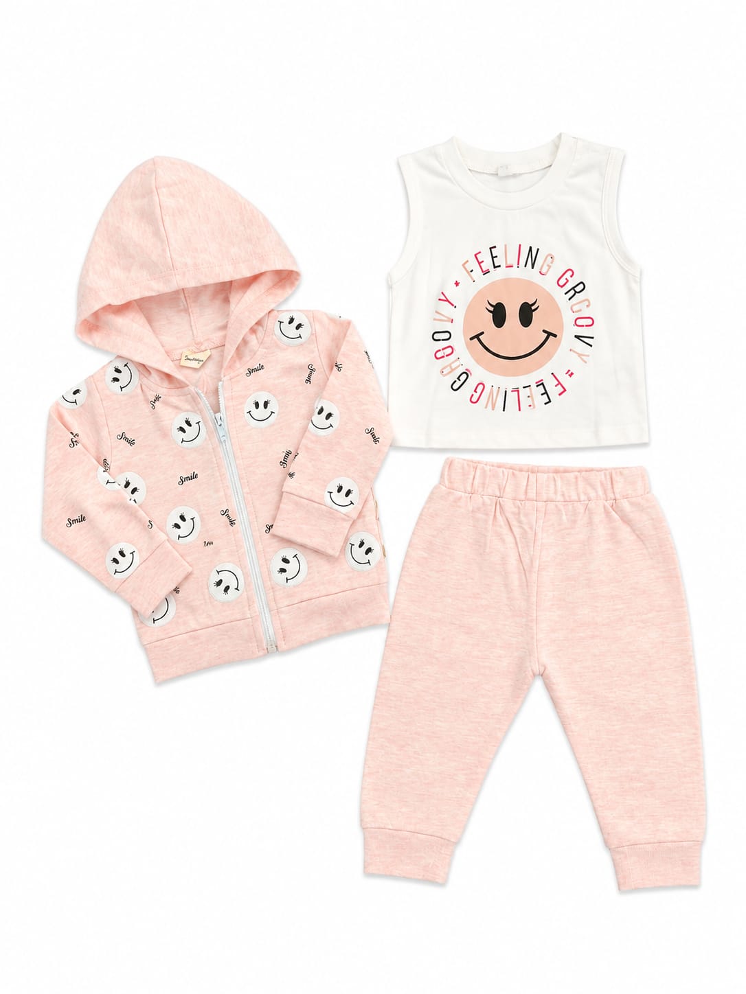 Toddler Smiley 3-Piece Zipper Set