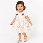 Baby Girls Heart Print Layered Frock