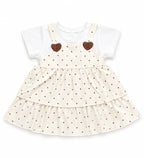 Baby Girls Heart Print Layered Frock