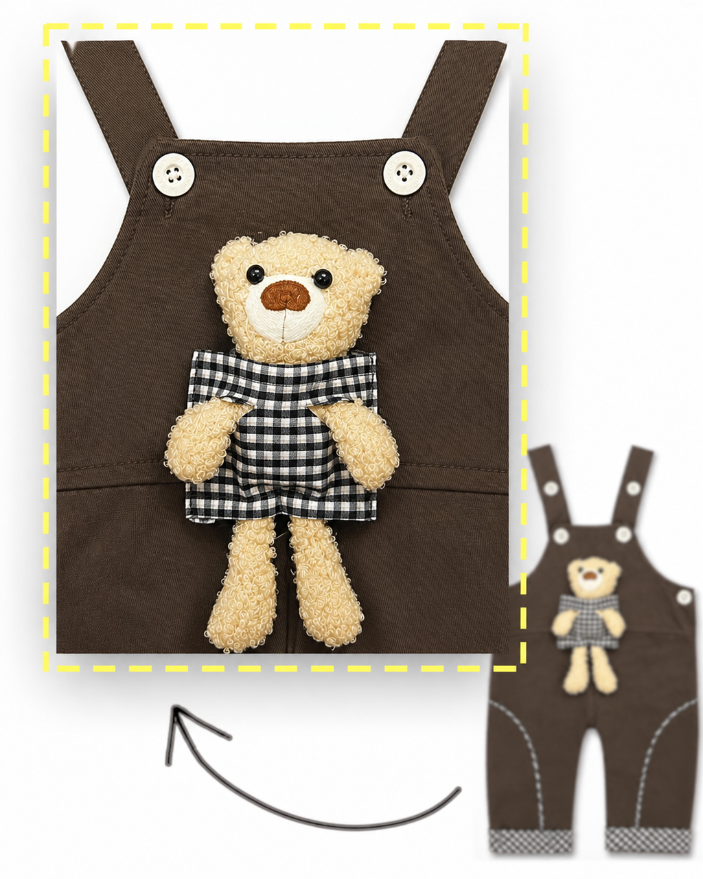 Baby Bear Dungaree Set – Brown