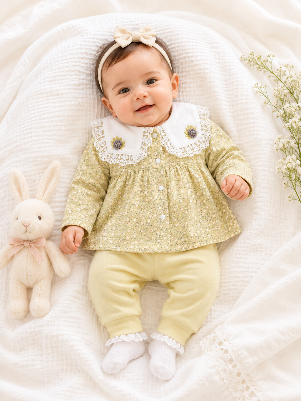 Baby Girls Floral 3-Piece Set (0-3 months)
