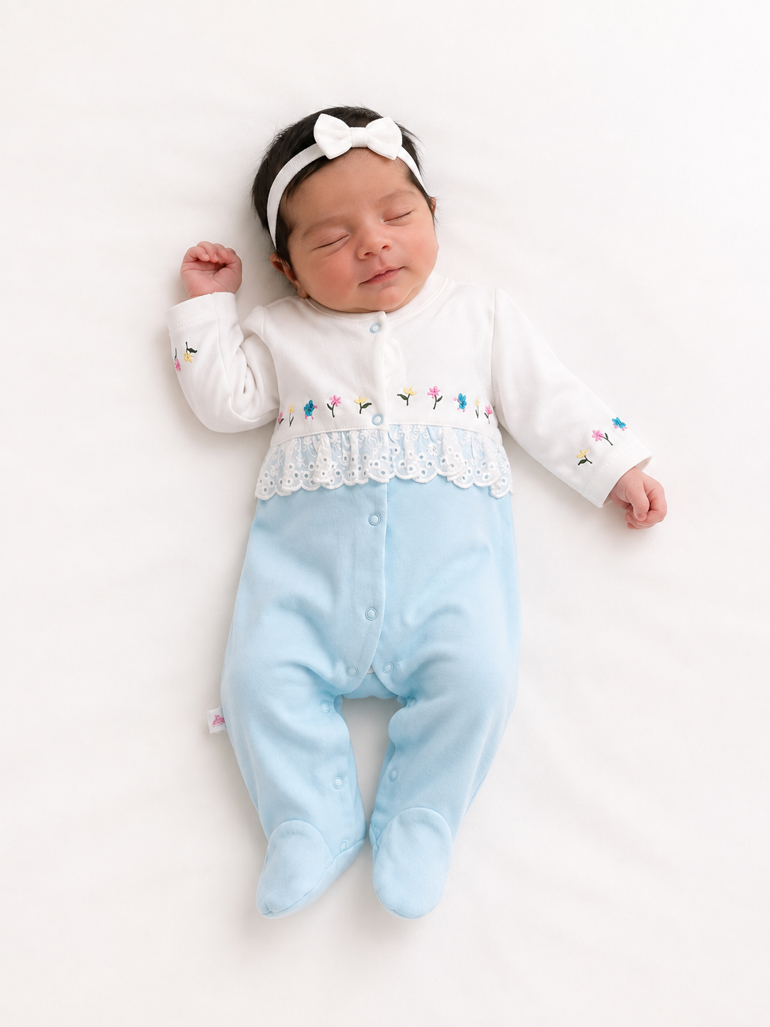Baby Floral Lace Footed Romper