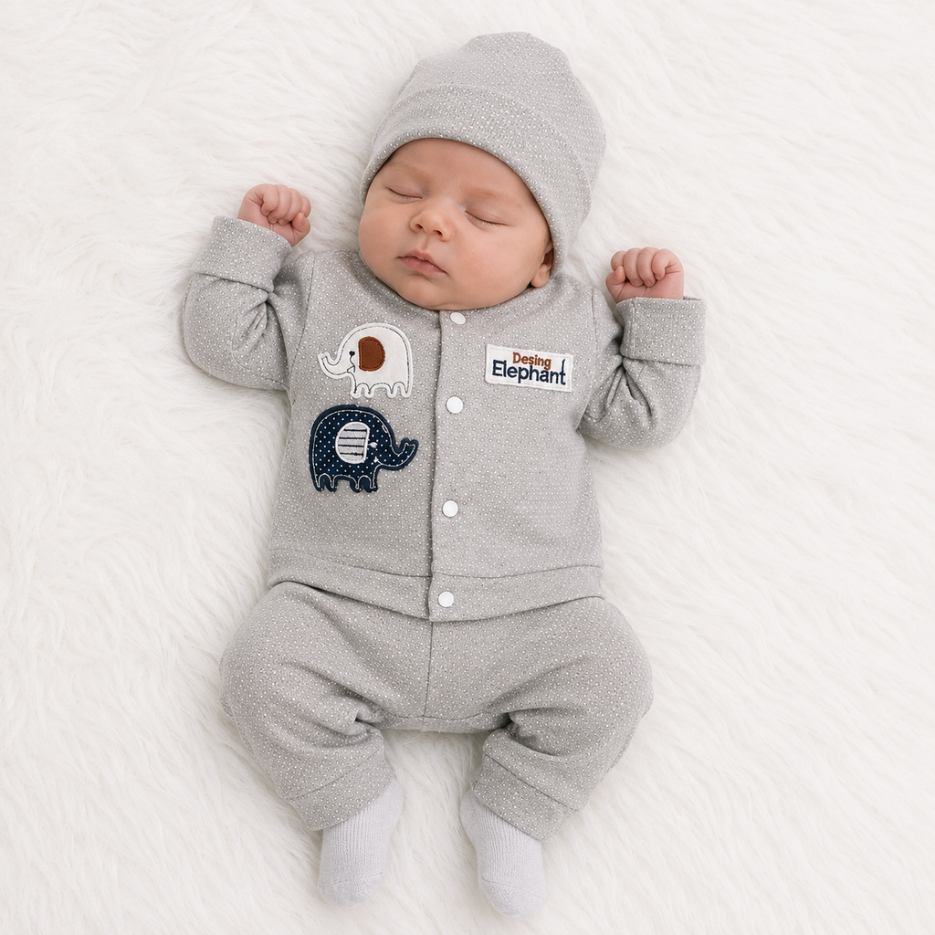 Elephant 4 Piece Dotted Set- Newborn