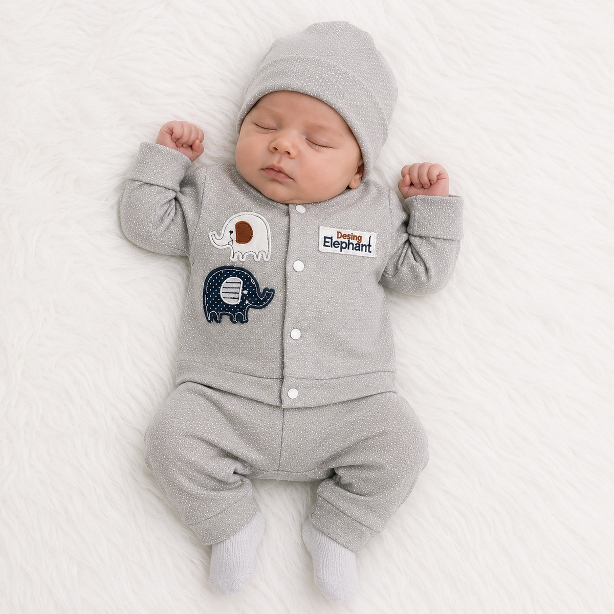 Elephant 4 Piece Dotted Set- Newborn