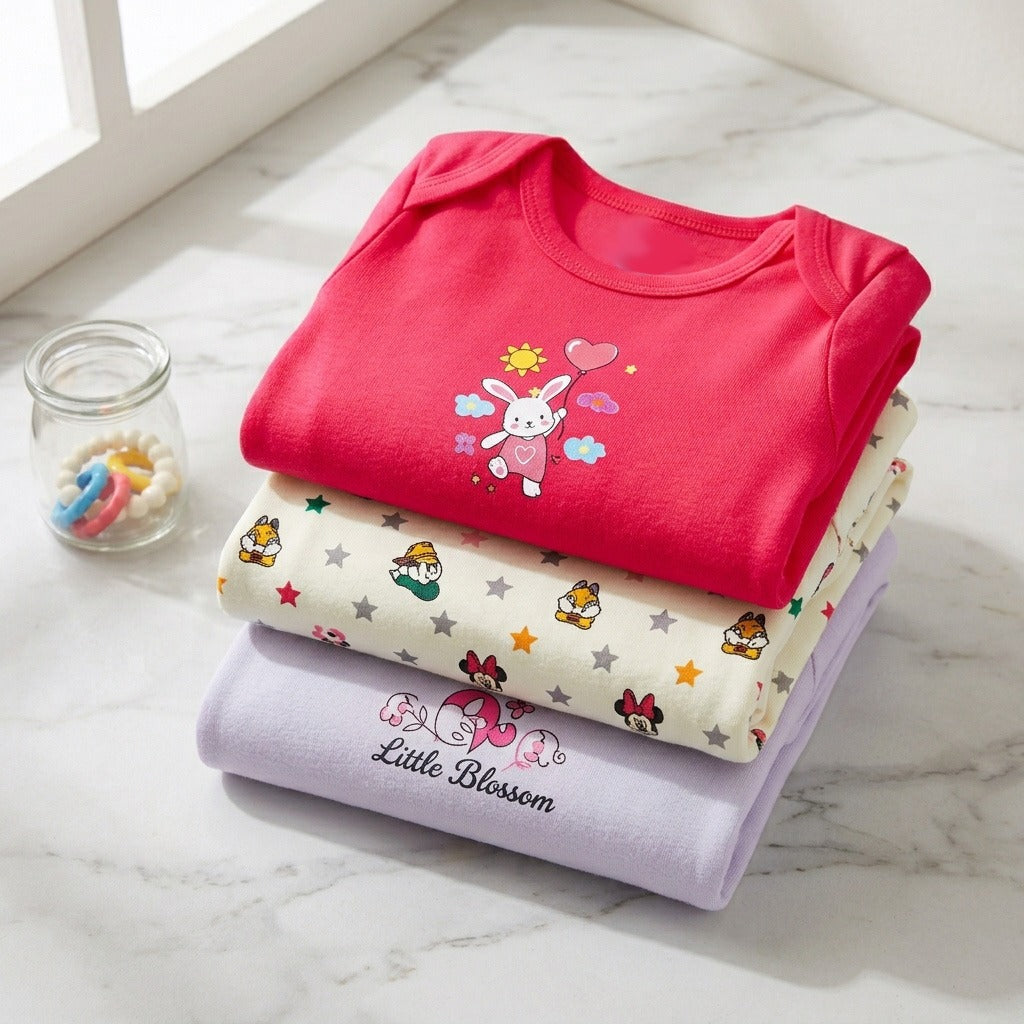 Full Sleeves Baby Rompers Pack of 3 (9-12 months)