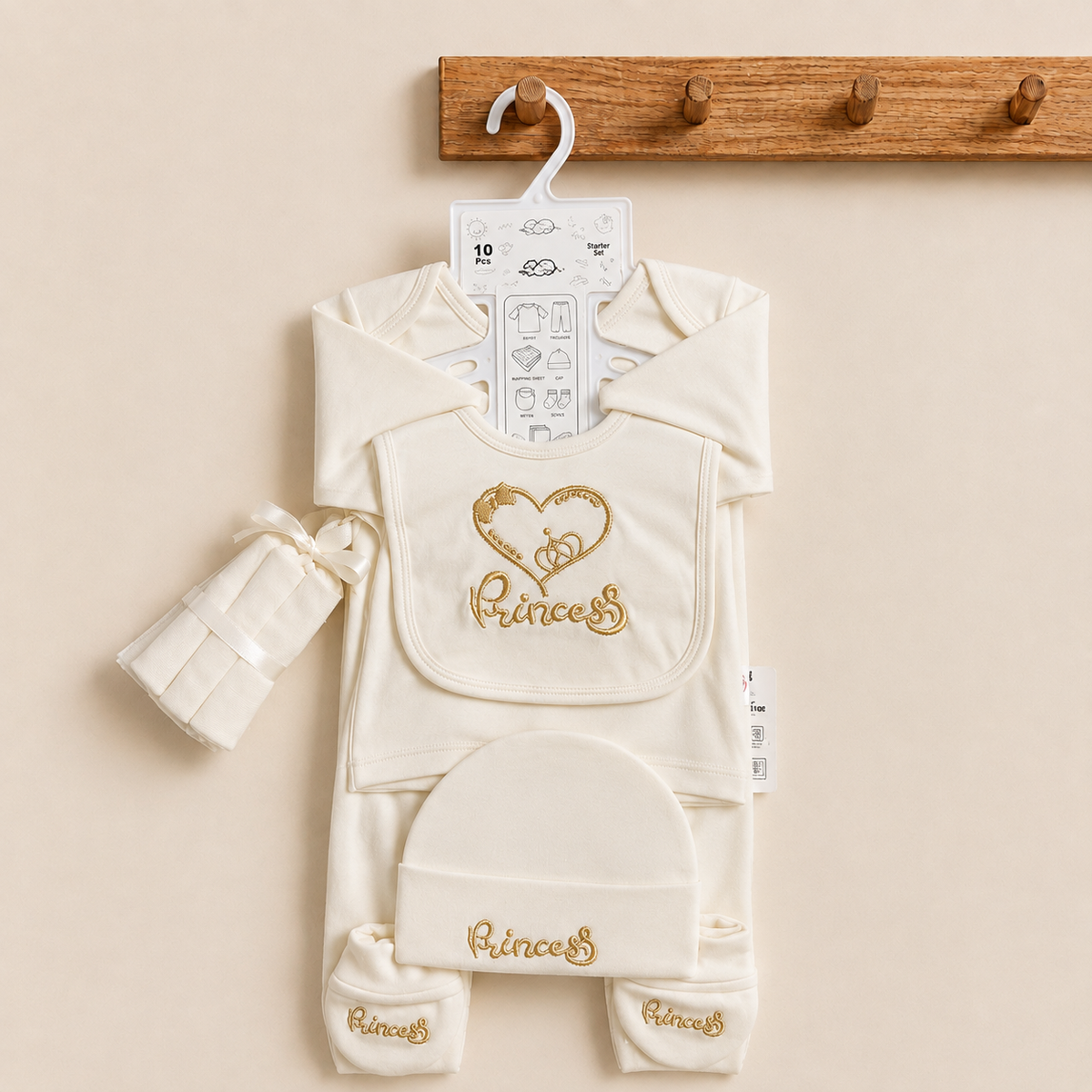 Princess Newborn Gift Set Golden (0-3 months)