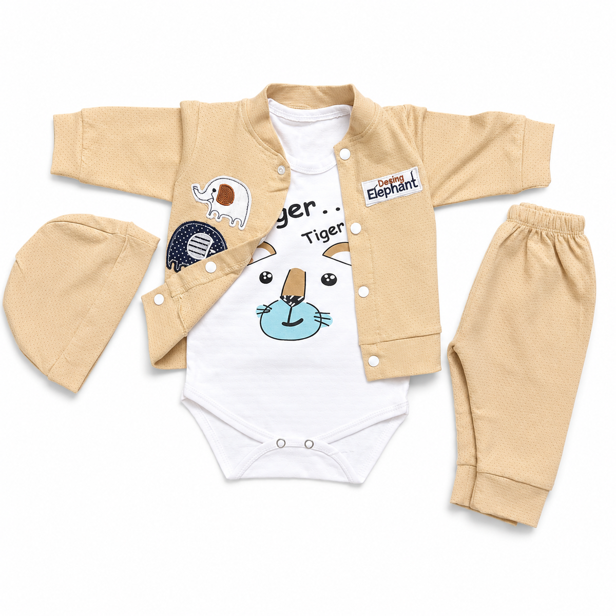 Elephant 4 Piece Dotted Set- Newborn
