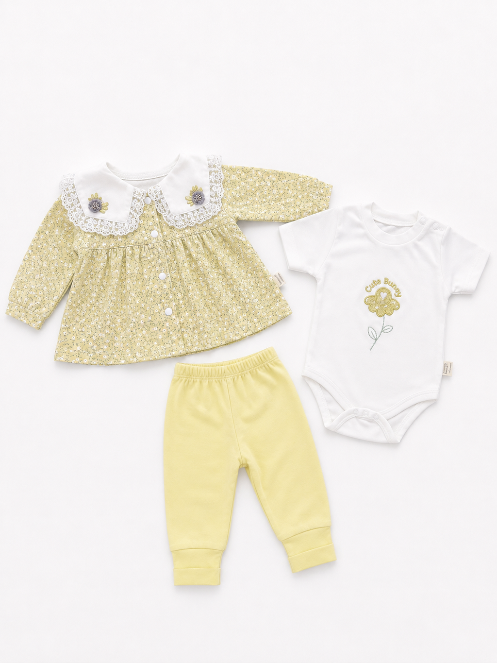 Baby Girls Floral 3-Piece Set (0-3 months)
