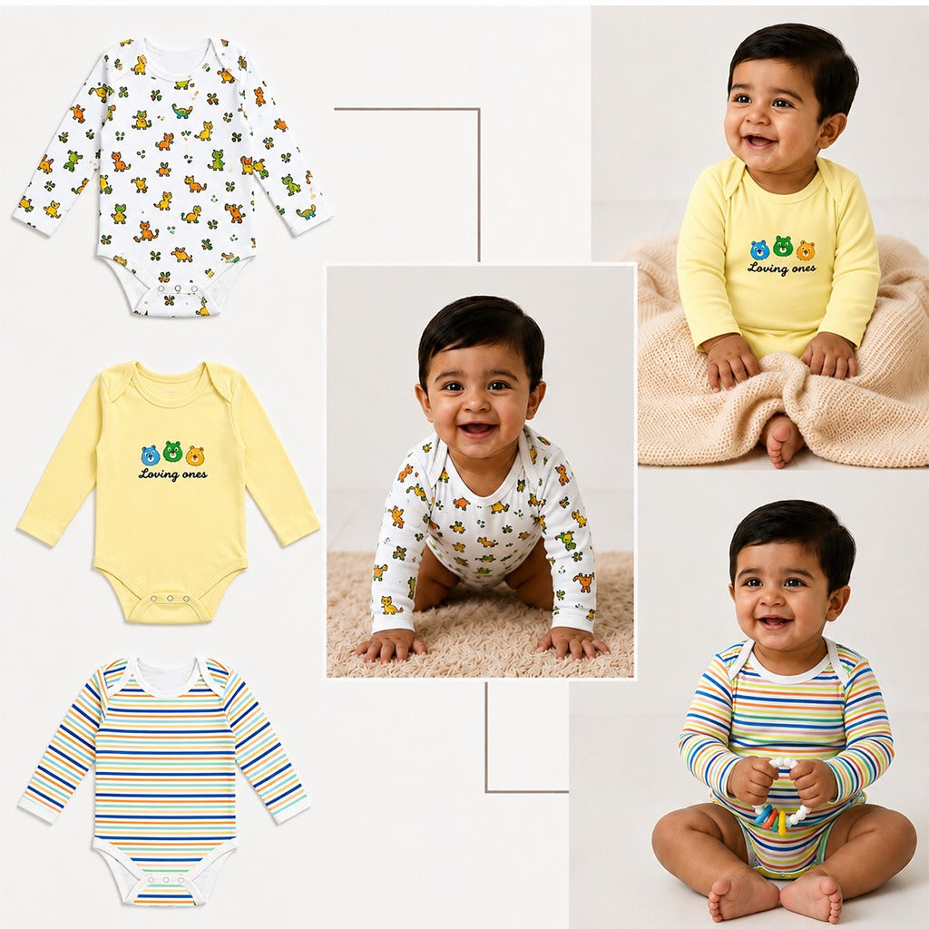 Lovely Ones Body Rompers Pack of 3 (6-9 months)