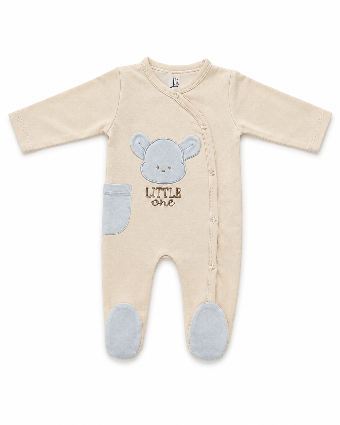 Little One Bear Full-Sleeve Footed Romper