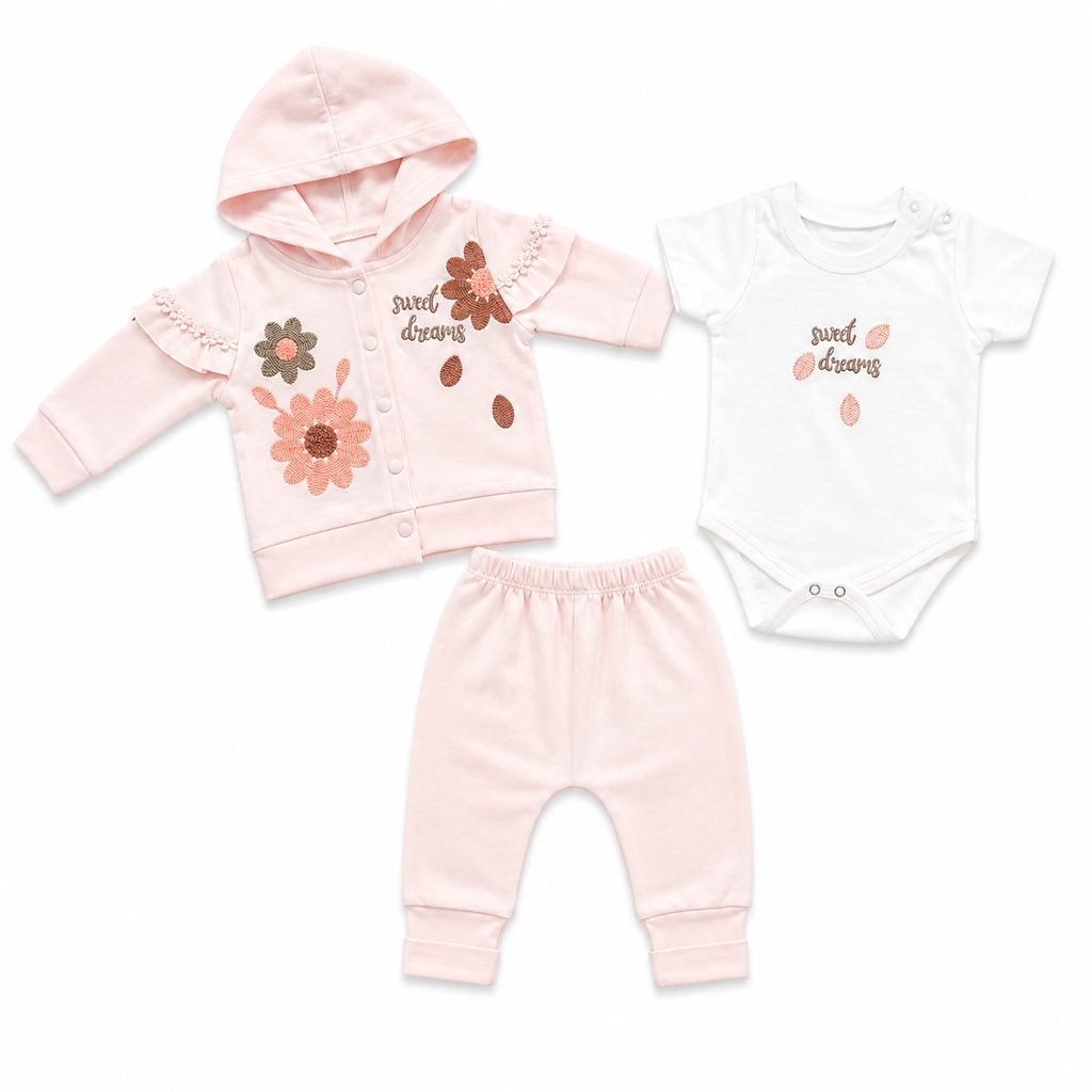 Sweet Dreams Floral 3-Piece Baby Set