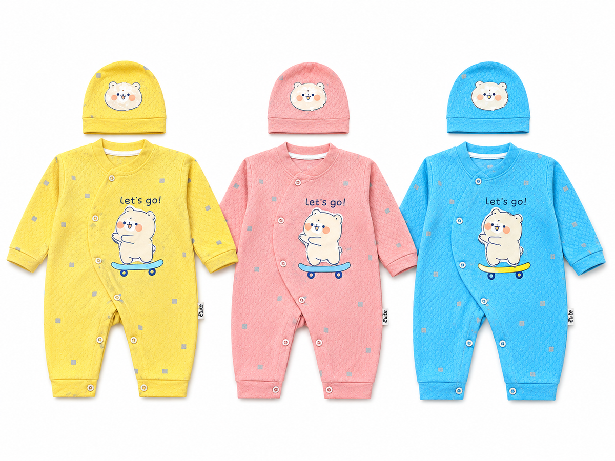 Let's Go Bear Baby Romper Set (0-3 months)