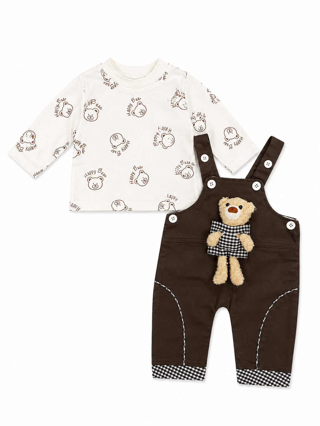 Baby Bear Dungaree Set – Brown