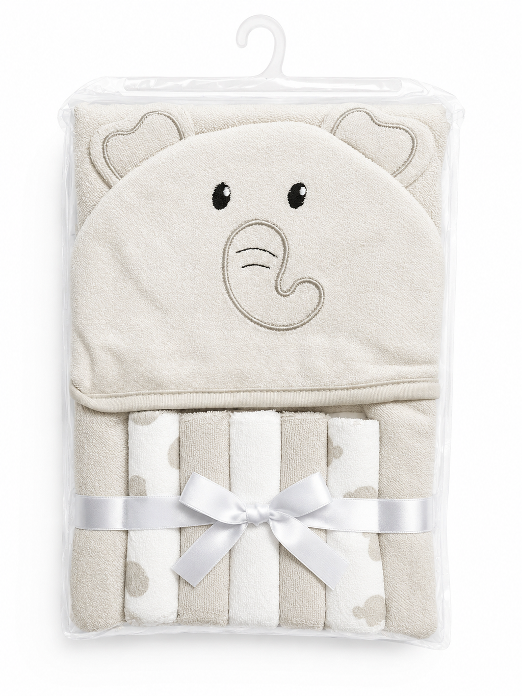 Elephant Hooded Towel with Washclothes