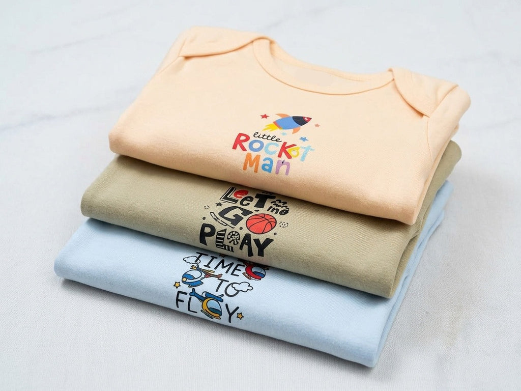 Rocket Man Pack of 3 Body Rompers (6-9 months)