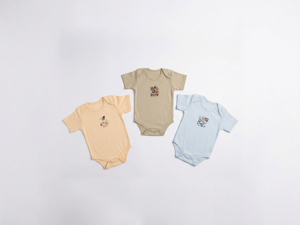 Rocket Man Pack of 3 Body Rompers (6-9 months)