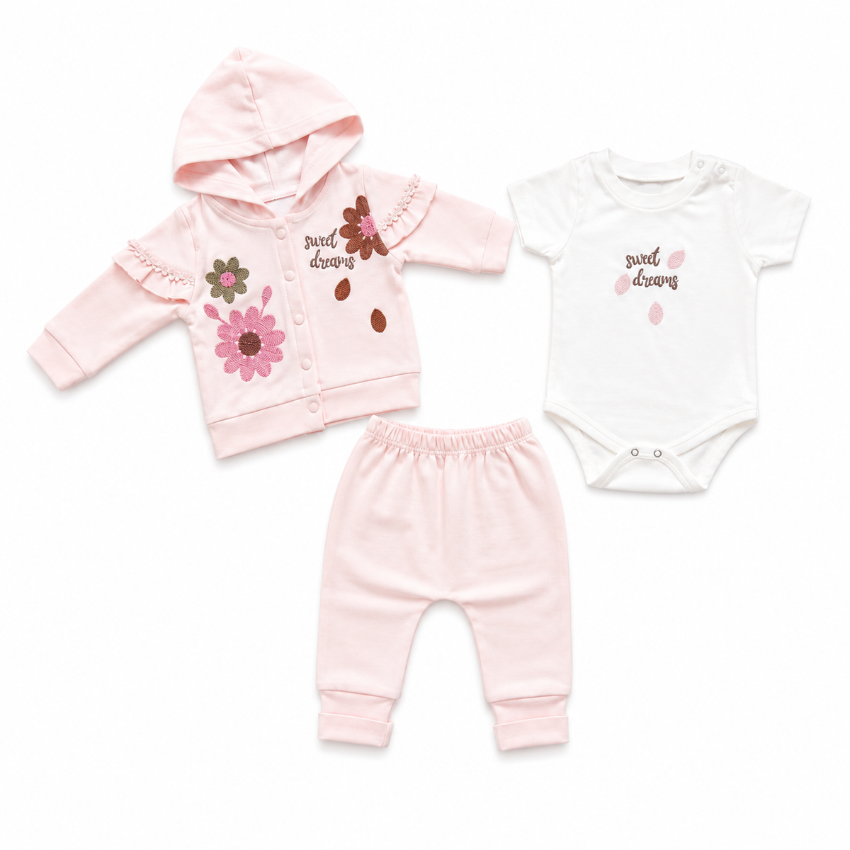 Sweet Dreams Floral 3-Piece Baby Set
