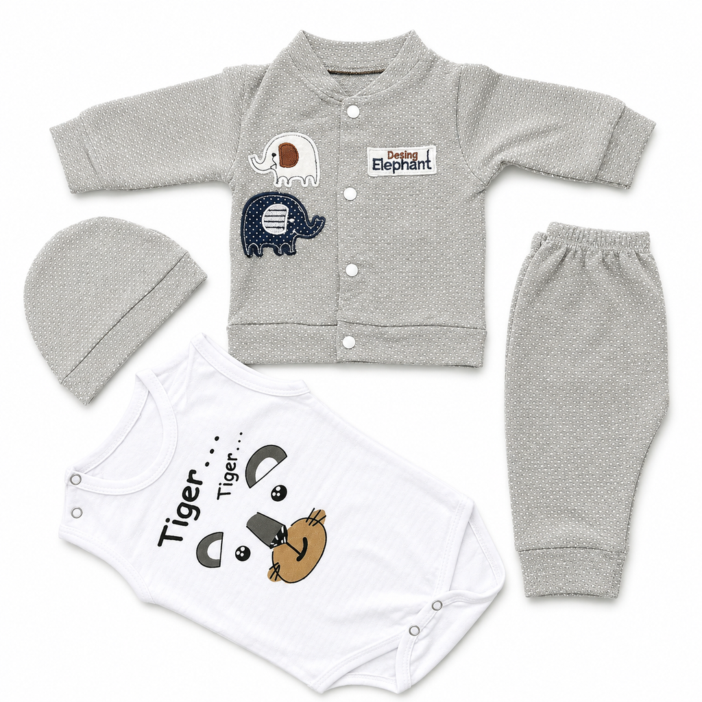 Elephant 4 Piece Dotted Set- Newborn