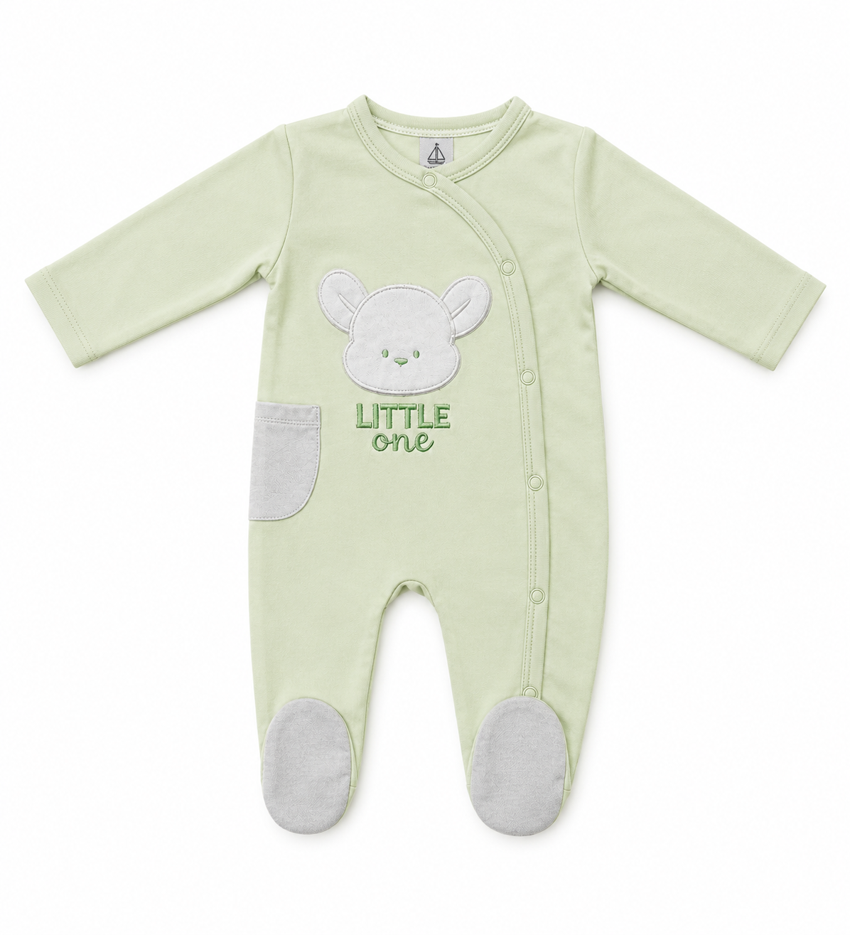 Little One Bear Full-Sleeve Footed Romper