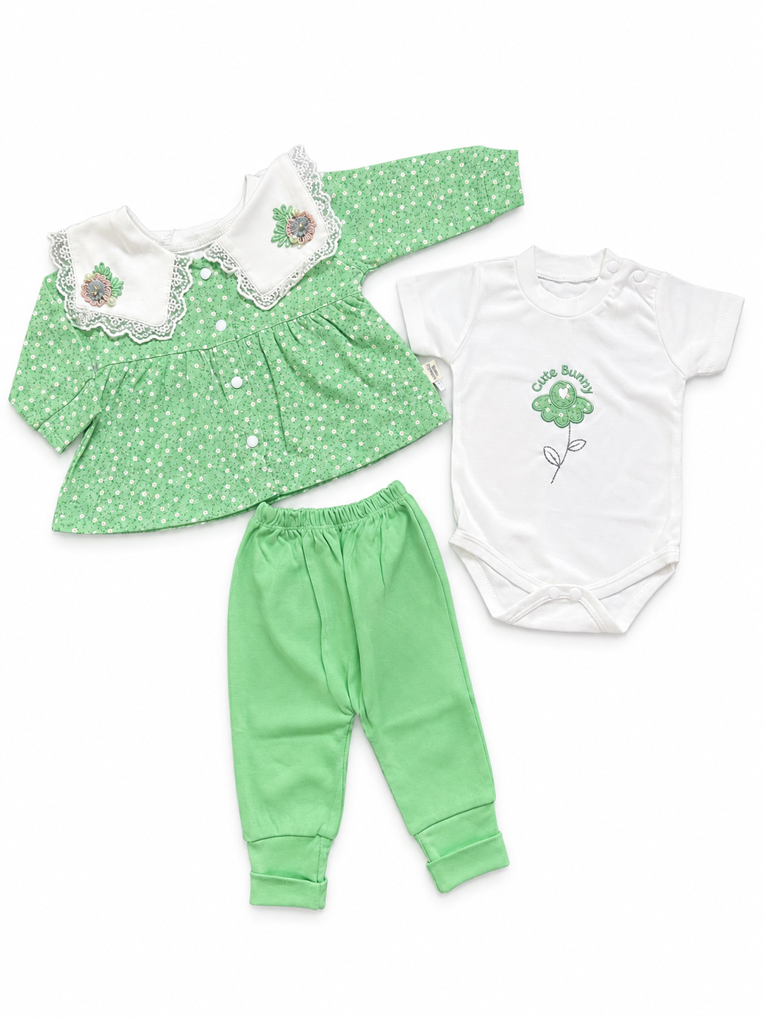 Baby Girls Floral 3-Piece Set (0-3 months)