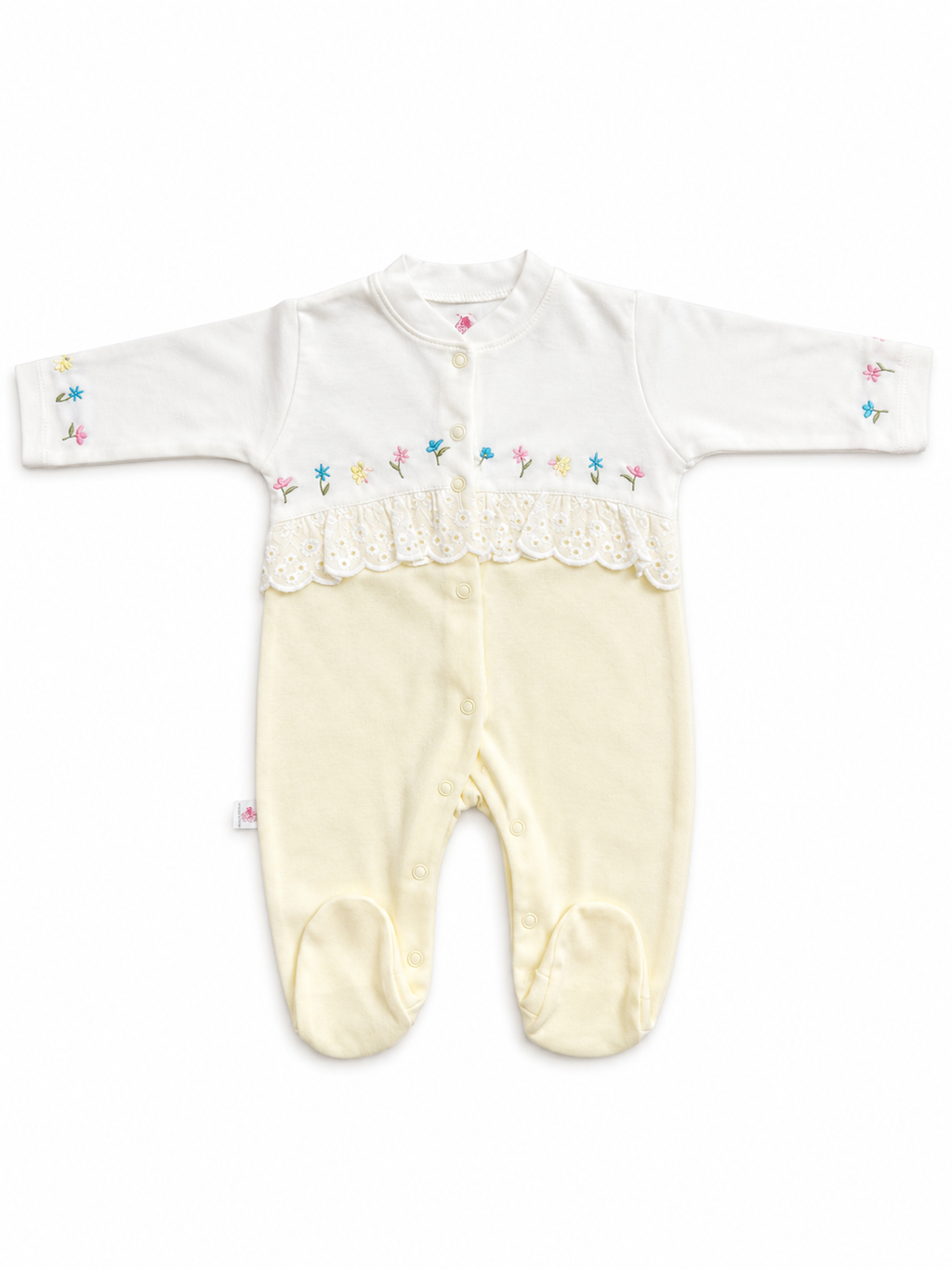 Baby Floral Lace Footed Romper