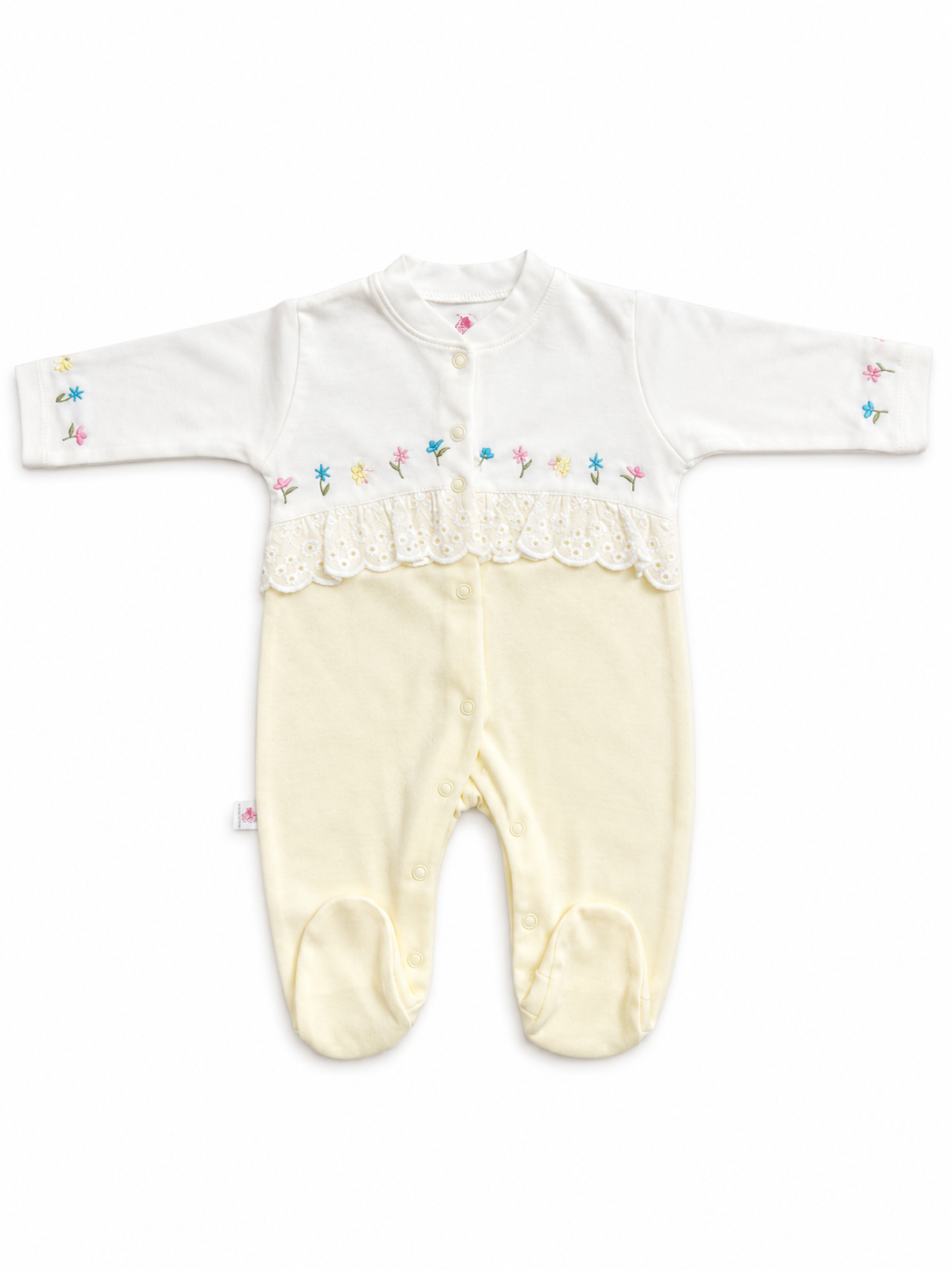 Baby Floral Lace Footed Romper