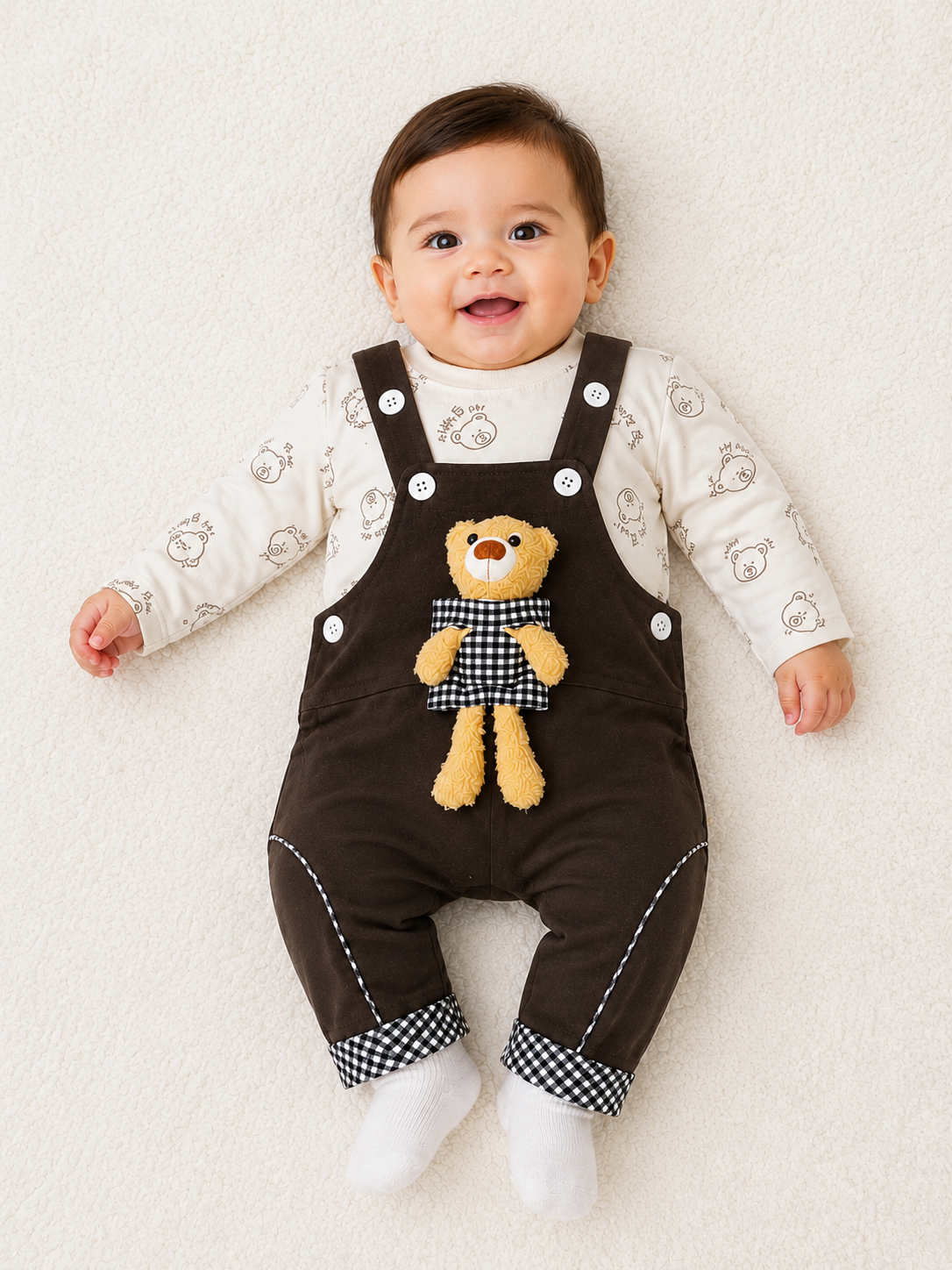 Baby Bear Dungaree Set – Brown