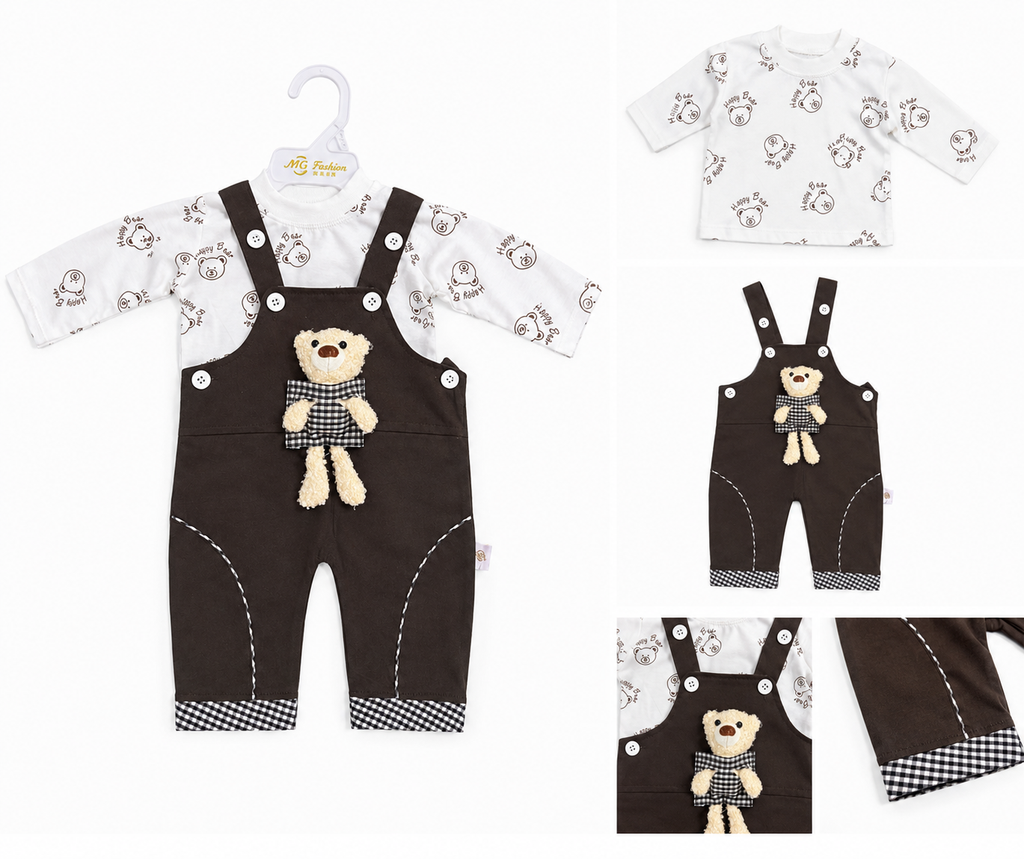 Baby Bear Dungaree Set – Brown